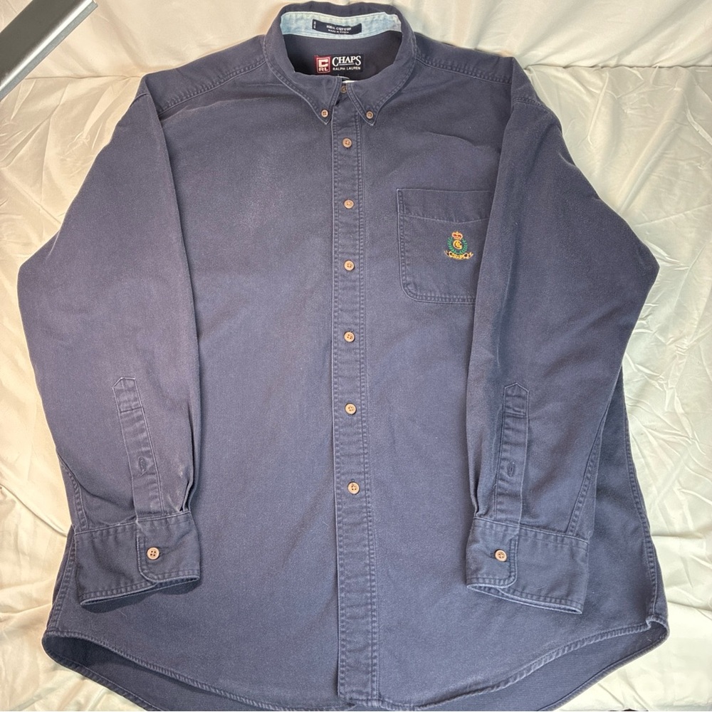 Chaps Men's Casual Button Down Shirt - Blue